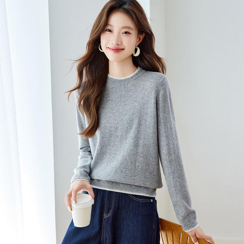 Srcr Women's 100% Cashmere Faux Two-Piece Sweater