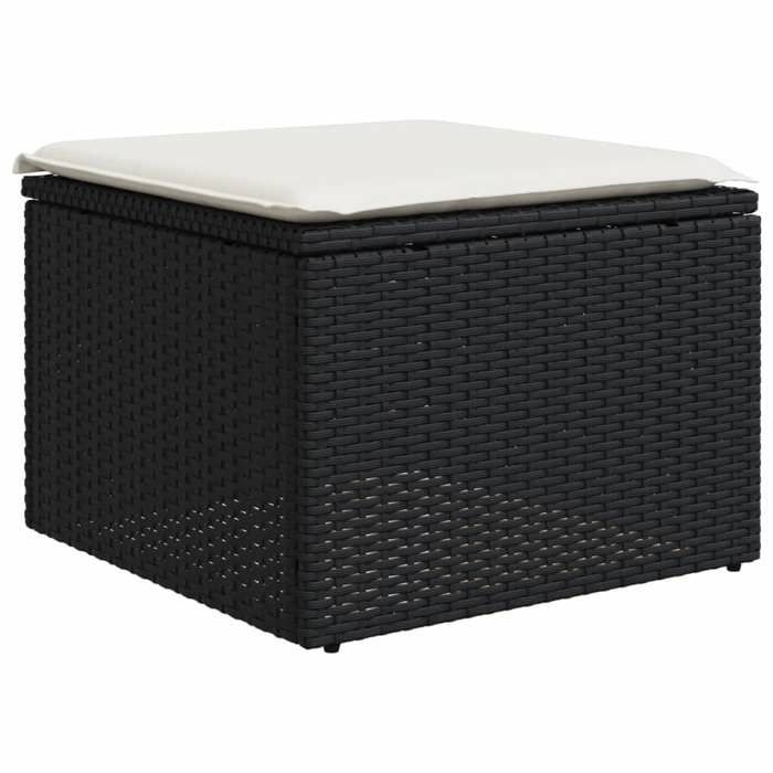 VidaXL Salon de Jardin avec Coussins 6 pcs, Canapés de Terrasse, Ensemble de Meubles de Patio, Mobilier d'Extérieur, Noir 3221295