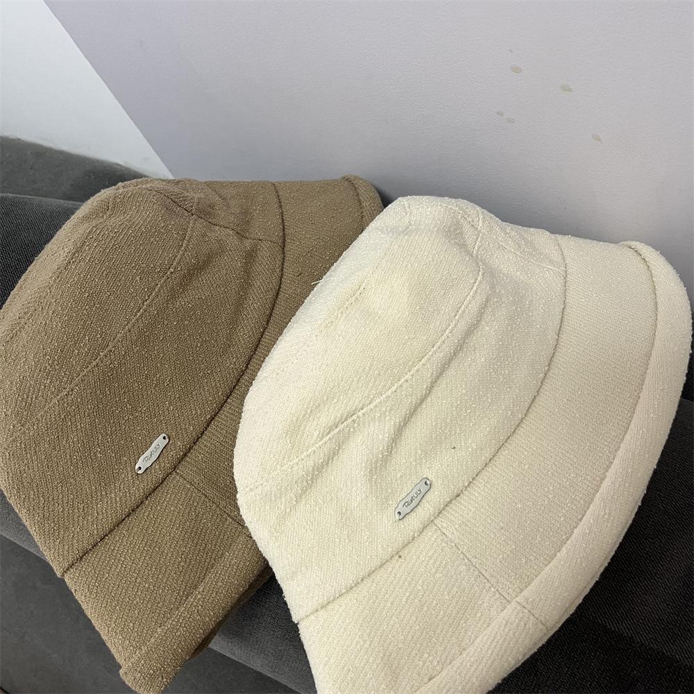 Curling Dome Basin Hat Women's Foldable Simple Versatile Bucket Hat Plain Face Small Autumn and Winter