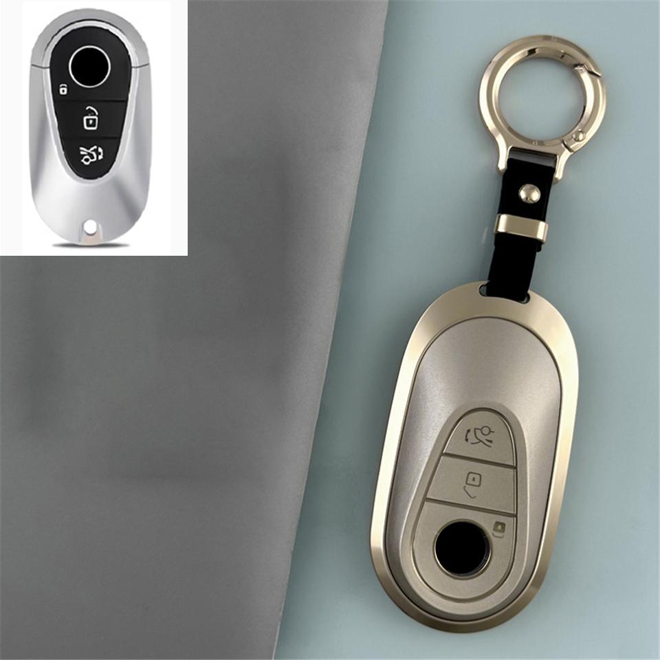 Metal TPU Car Remote Key Cover Case Holder Shell Chain Fob for Mercedes Benz New C260L E300L S400L EQE GLC CLE C E S Class EQC