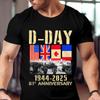 Tričko 80. výročí vylodění v Normandii D Day 1944 2024 Unisex Tričko Tričko s potiskem vlajky Co