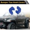 Car Bumper Tow Hook Covers for Jeep Wrangler JK JL Gladiator TJ 2007-2023 Tow Cover Cap Rubber Blue 2pcs