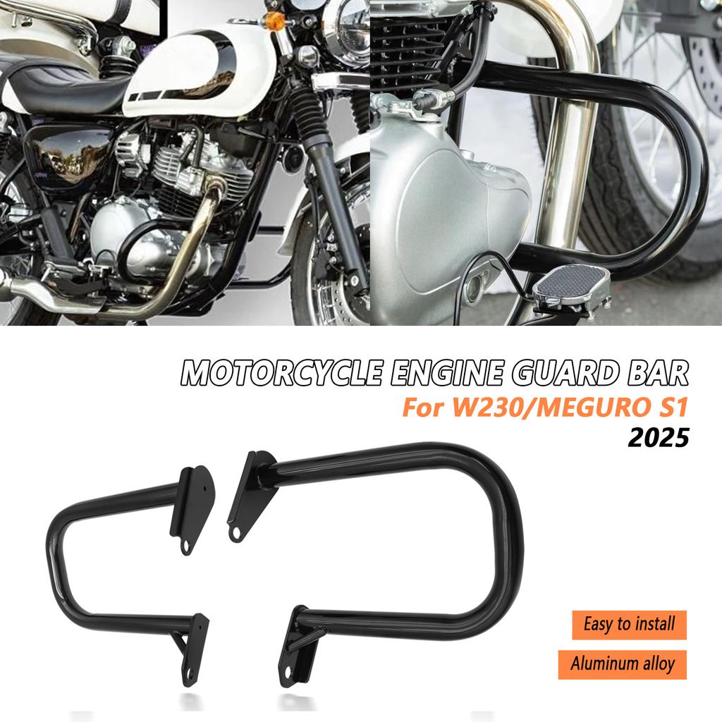 For Kawasaki W230 MEGURO S1 2025 Motorcycle Crash Bar Engine Guard Frame Protector Bumper Kit Anti-fall Bar Bracket