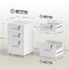 Mobile Office Pedestal, 3 Lockable Drawers, Storage Unit on Wheels, 40 x 40 x 69.5 cm, White