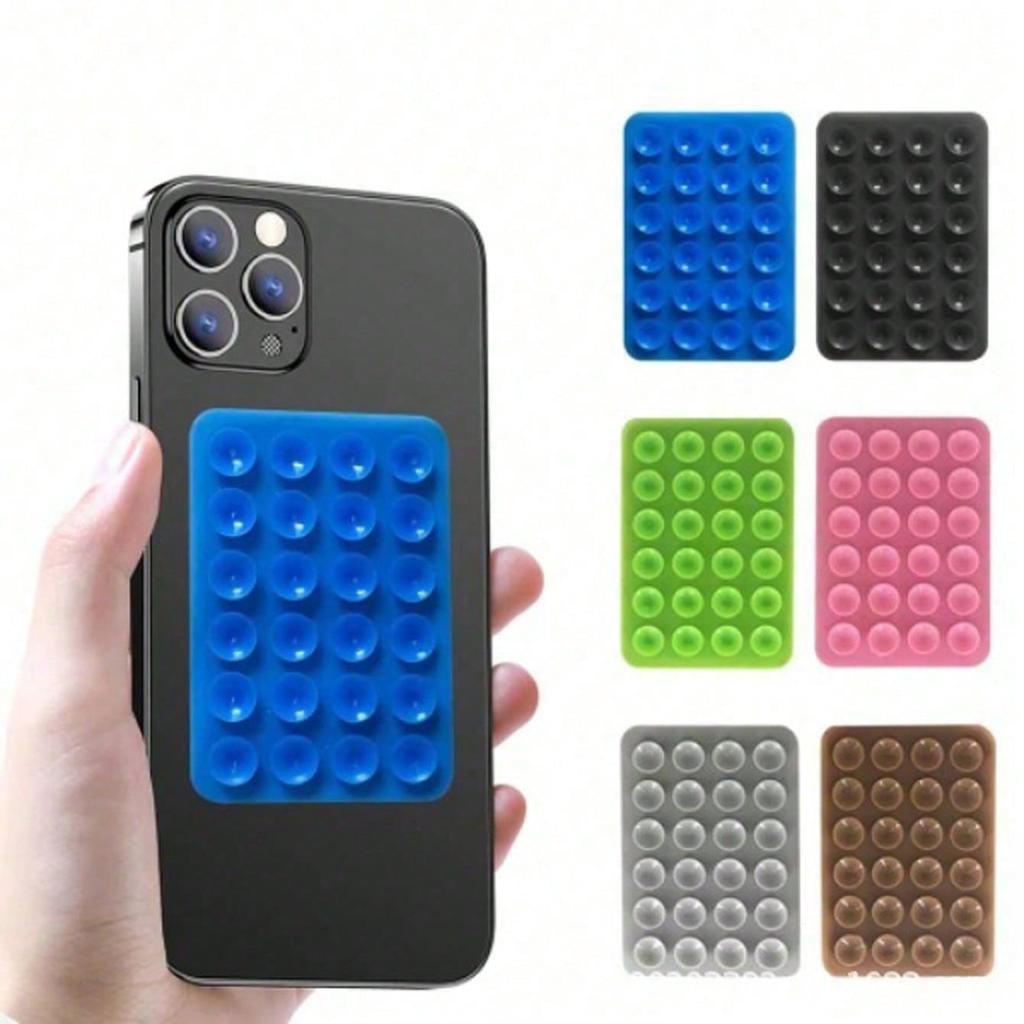 1pc Square Silicone Suction Cup Phone Case With Silicone Suction Cup At The Back, Silicone Phone Suction Cup