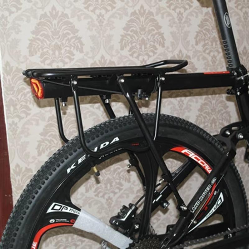 Bike Luggage Rack Adjustable Back Seat Rack Quick Release Mountain Bike Luggage Rack with Reflective Plate Bicycle Accessories