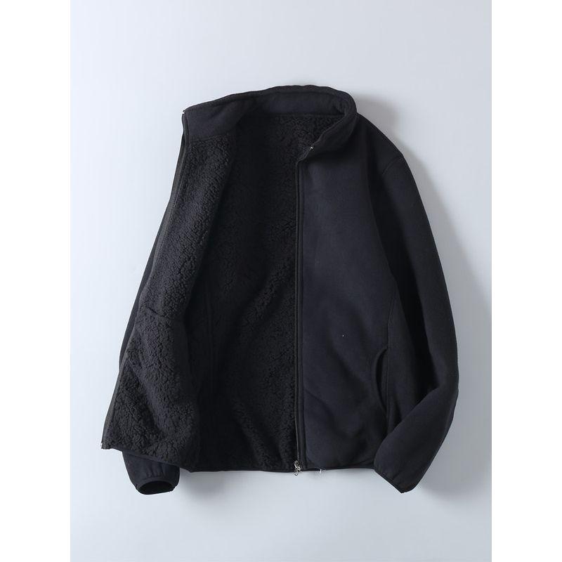 Export Single Order Autumn and Winter Men's and Women's Double-Layer Composite Fleece-Lined Thickened Lamb Wool Warm Stand-Collar Fleece Jacket