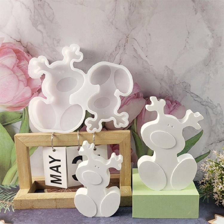 Christmas Elk Figurine Concrete Cement Silicone Molds for Home Decoration, Silicone Epoxy Resin Mould