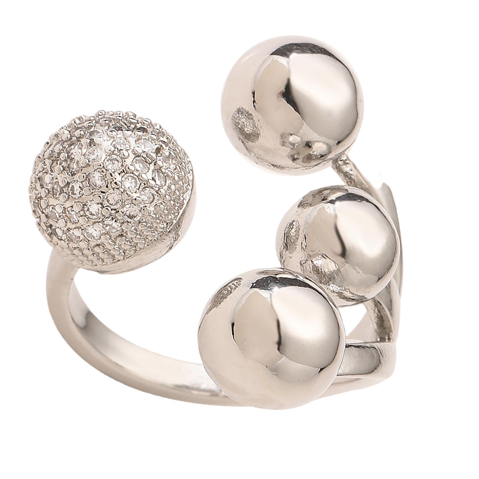 

Сучасна асиметрична каблучка з кубічним цирконієм срібляста позолочена мідна біжутерія трендовий геометричний дизайн на кожен день срібний