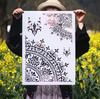 A4 A3 A2 Størrelse DIY Håndværk Lagdeling Mandala Skabeloner Til Vægge Maling Scrapbog Stempling Album
