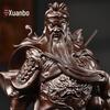 Ebony Guan Gong Solid Wood Statue - Pure Wood Guan Yu Guan Erye Buddha Ornament, Ideal Opening Gift.