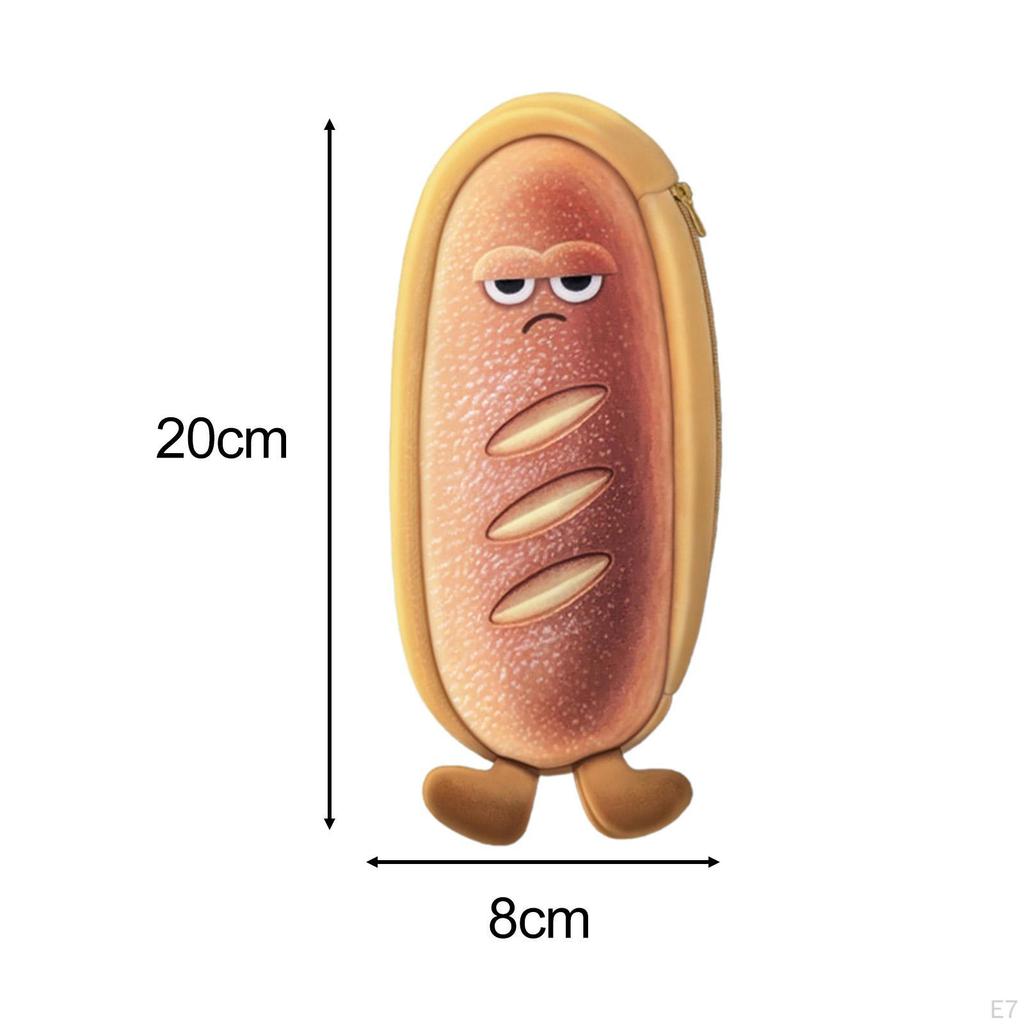 Plush Bread Pencil Case Pen Bag Cartoon Portable Lightweight Stationery Pouch