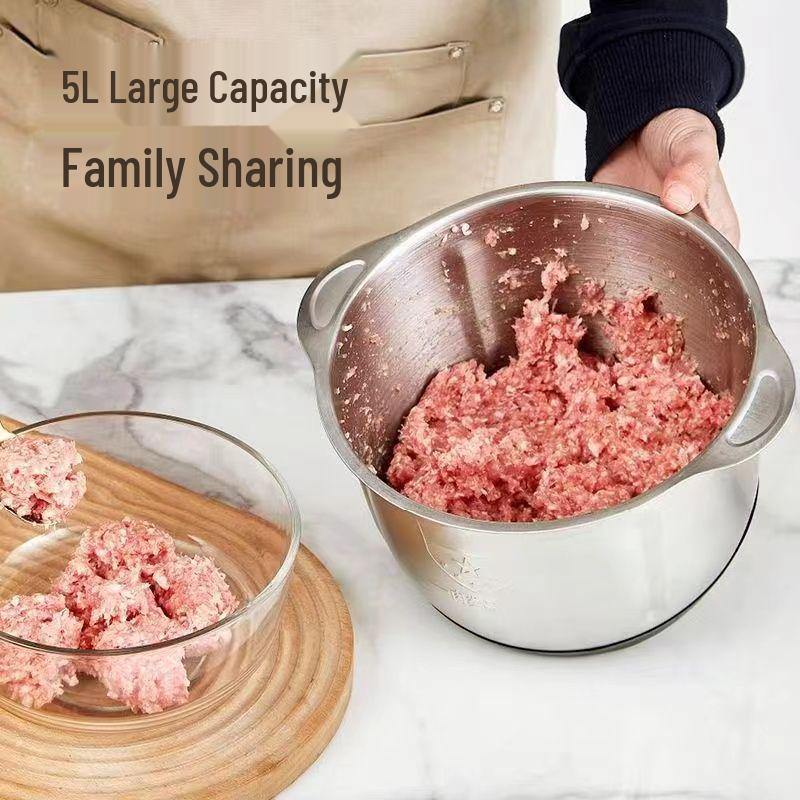Stainless Steel Electric Meat Grinder - Large Capacity Multifunctional Food Processor for Home & Commercial Use