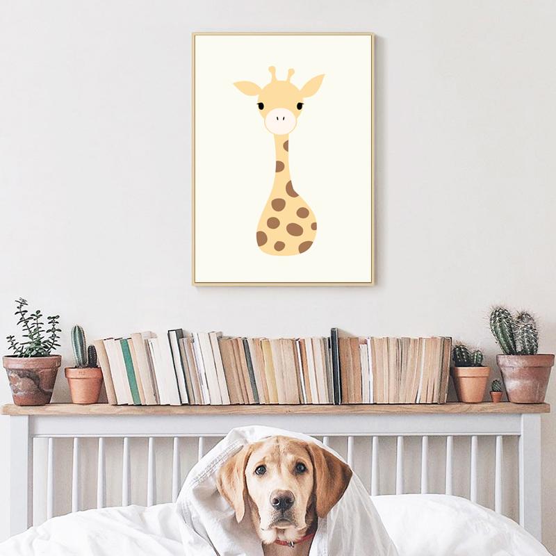 Tierdekorationsblätter, Bild, Wandkunst, Poster, Kinder-Leinwände, Zimmergemälde für Kinderzimmer, dekorative Drucke, Wandposter, ohne Rahmen