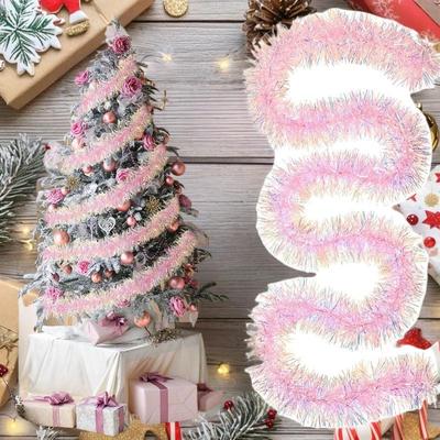 2M Pink Tinsel Garland Shiny Metallic Glitter Party Decoration For Christmas Valentine Wedding Birthday Outdoor Gadgets