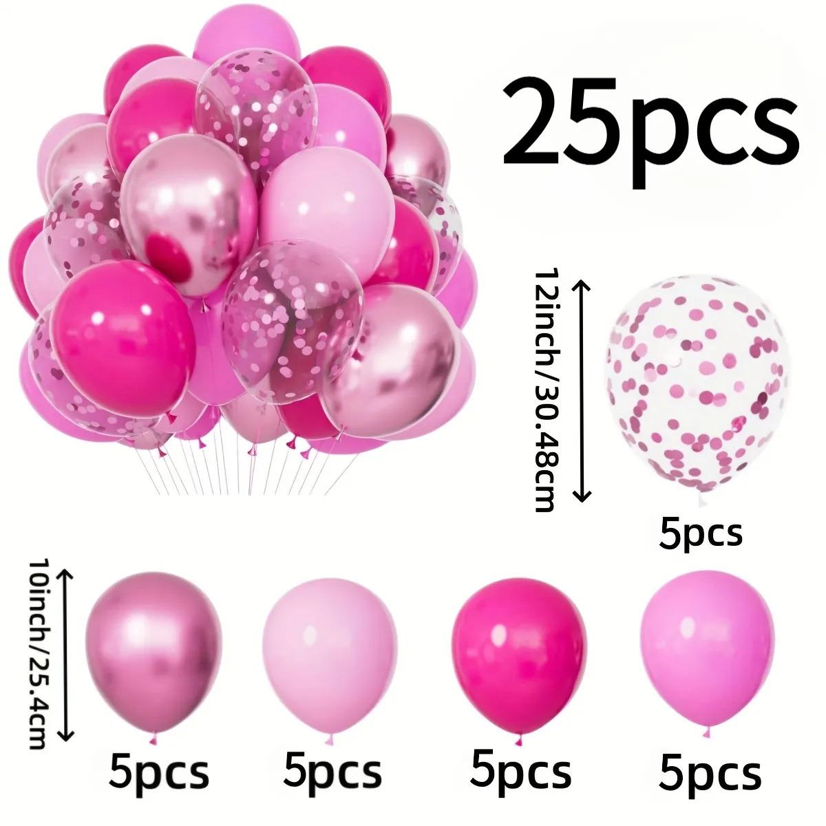 

25Pcs Pink Balloon Arch Set, Photography Posing Props, Birthday Party Shooting Props, Venue Decoration, Photography Atmosphere Props. Suitable For