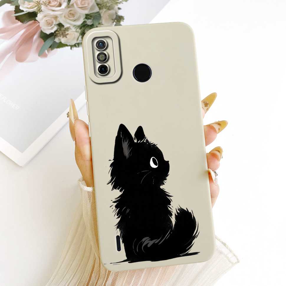 For Tecno Spark Go 2020 CAse Petty Girl FLower Silicon Soft Case Cover For Tecno Spark Go SparkGo 2020 KE5 Fundas Bumper