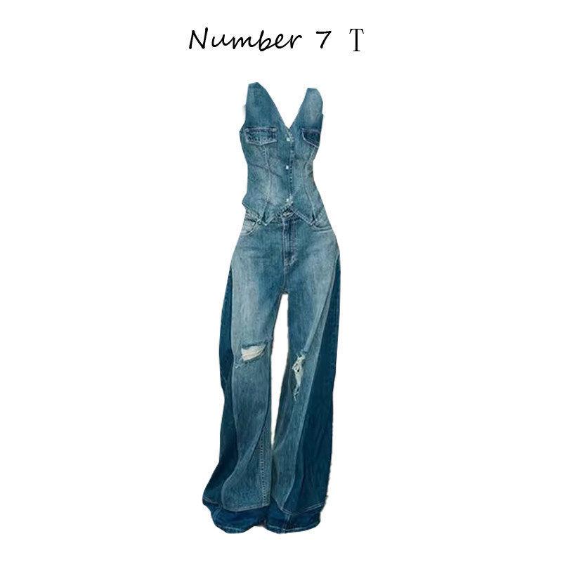Korean fashion denim suit women`s spring
