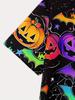 3D Print Pumpkin Bat T-Shirt, Stylish and Cool Short Sleeves, Casual Wear, Summer Kids' Clothing, Suitable for T-Shirt