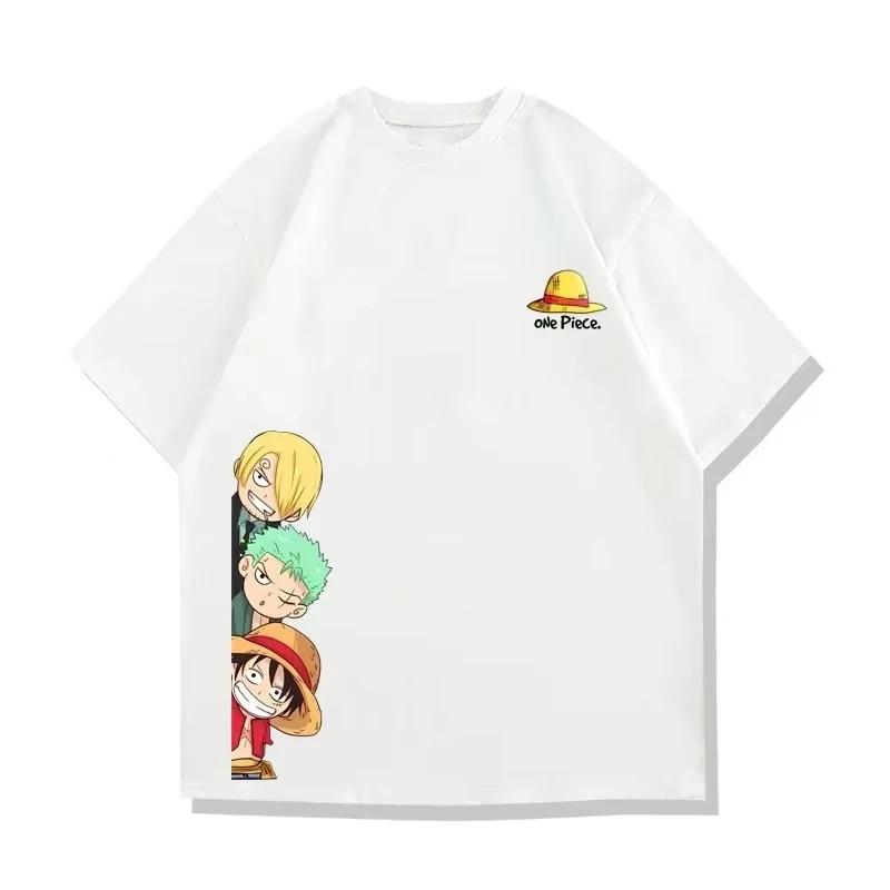 Pánské anime tričko One Piece Piráti Slamáku Monkey D Luffy Manga Grafika Pánské tričko Harajuku Krátký rukáv Topy Pánské oblečení