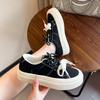 2025 New Black Canvas Shoes for Women's Autumn Korean Version of Students Platform Shoes Versatile Casual Campus Wind Shoes for Women