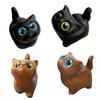 Mini Cat Figurine Hand-carved Wooden Cat Statue Collectible Polished Miniature Cat Ornament for Home Desk Bookshelf Decoration