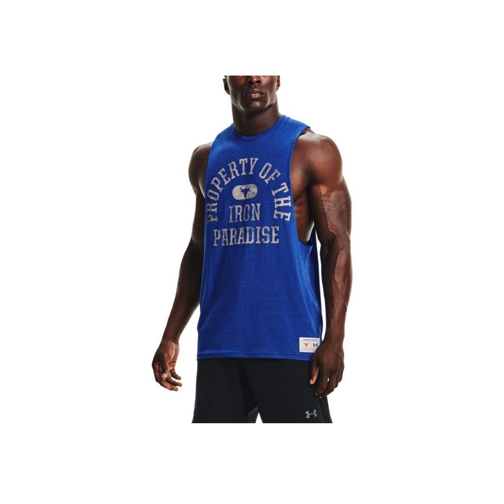Under Armour Canotta da Basket Larga Project Rock Uomo Top Blu 1367126-400