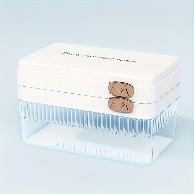 Flip & Press Ice Cube Mold - Large Capacity Double Layer Food-Grade Plastic Ice Maker with Lid for Easy Ice Making At Home