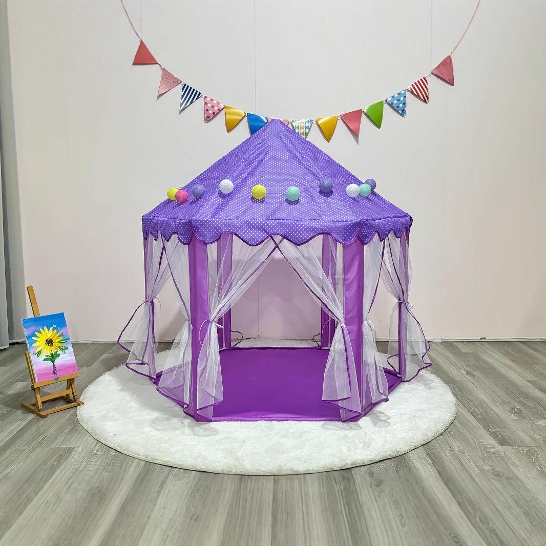 Children s Purple Hexagonal Princess Castle Tent Playhouse