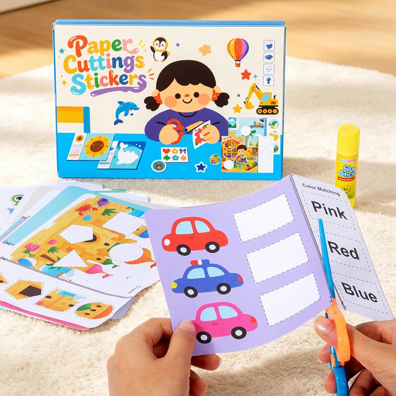 Kindergarten Beginner Sticker & Paper Cutting 3D Craft Kit for 5-Year-Olds