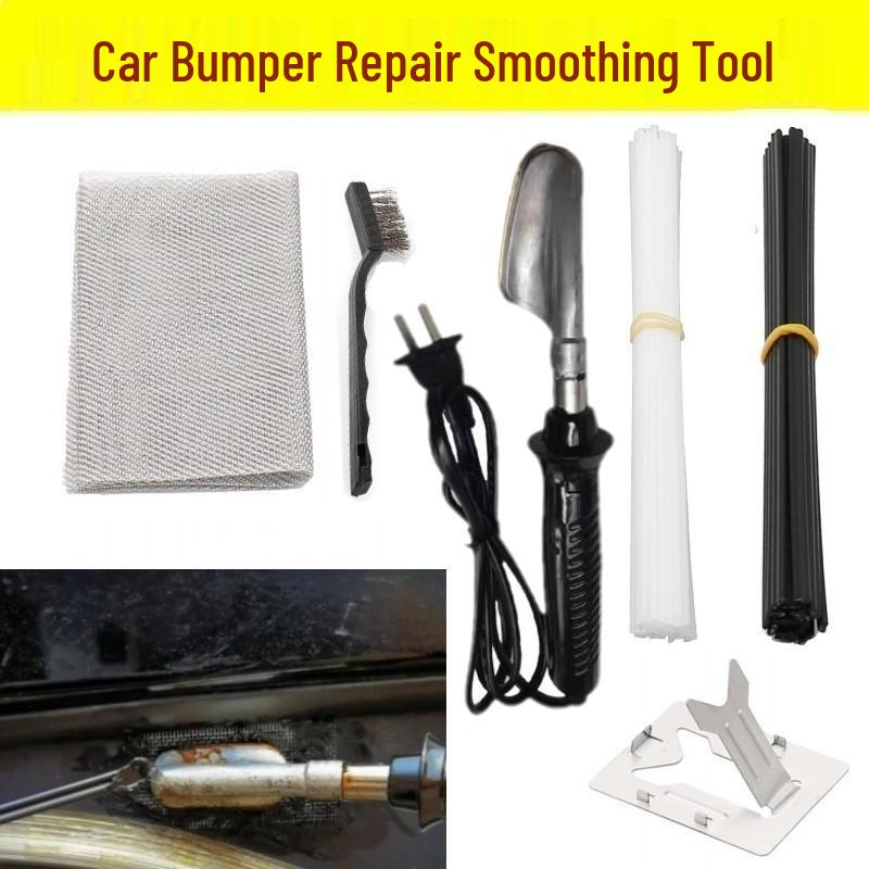 Plastic Welder Repair Kit: Car Bumper Welding Gun with Nails and Smoothing Tool for Crack Repair.