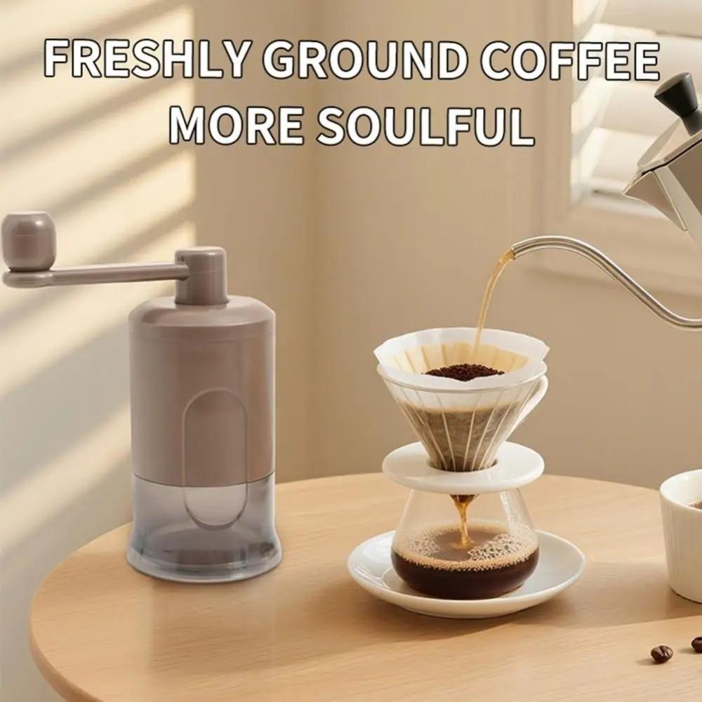 Clear Powder Container Manual Coffee Grinder Adjustable Grind Coffee Bean Grinder  Kitchen Use