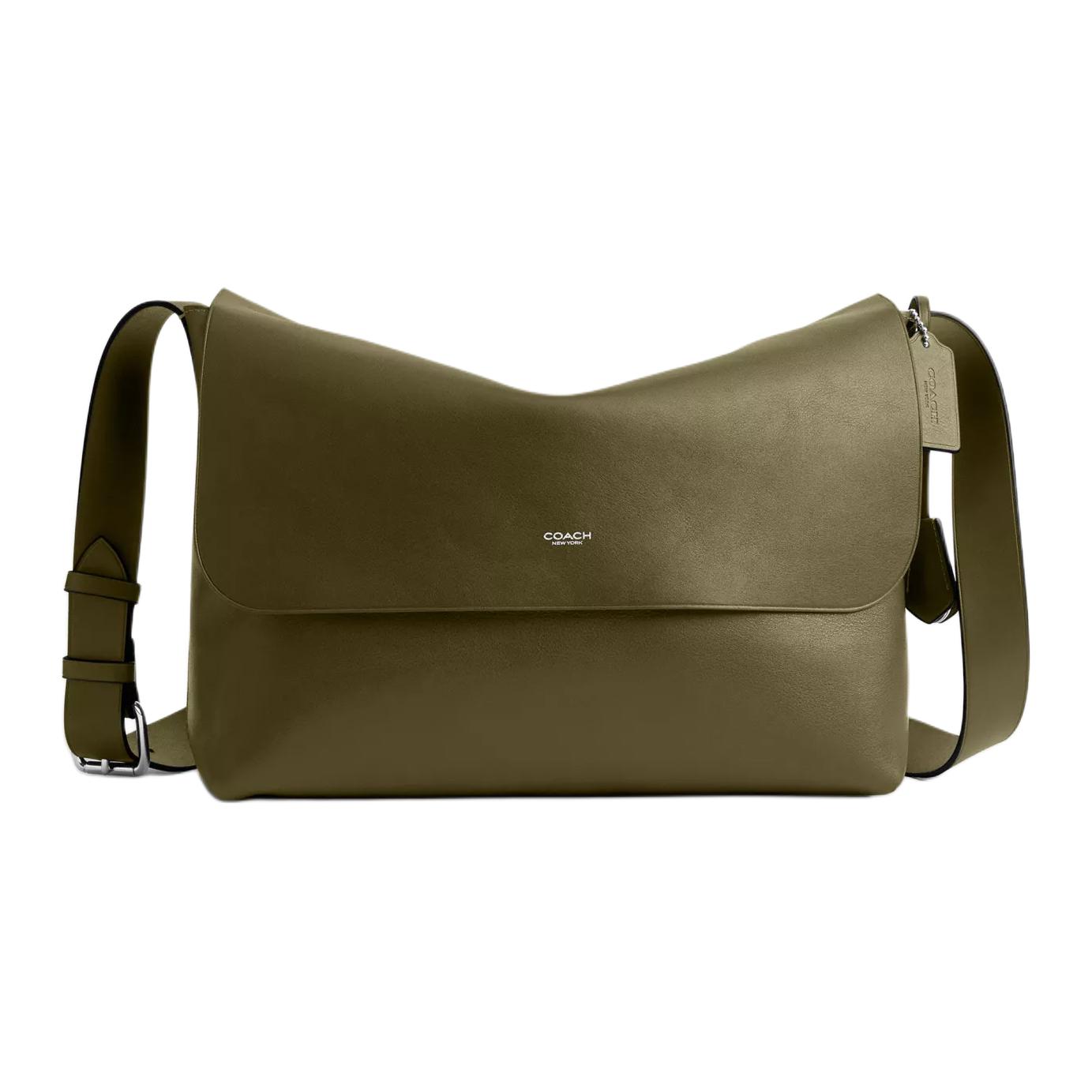 

Coach Ludlow 33 Logo Embossed Snap Closure Crossbody Messenger Bag Men Bags Olive-Green CCB58-OLV Basic Set (Bag+Dust Bag)