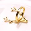 6 Pcs Gold Napkin Rings Deer for Head Shape Christmas Party Dinner Table Decor Exquisite Wedding Dinner Hand Towel Holder Napkin Holders for Cloth