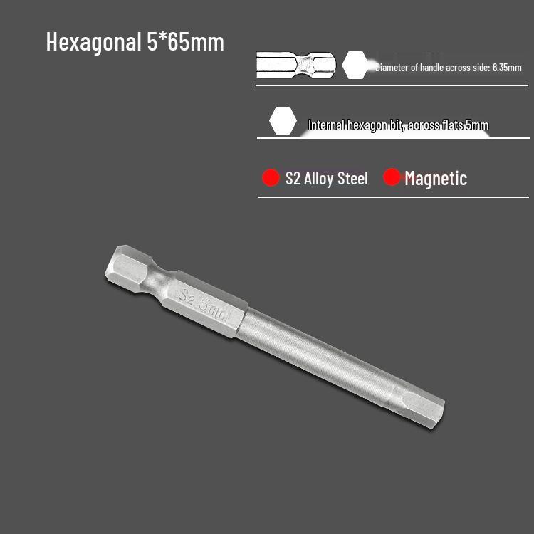 S2 Air Impact Hex Socket Bit Set, Pneumatic & Electric Screwdriver, 1/4 Strong Magnetic