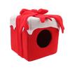 Christmas Cat Bed Christmas Box Style Soft Comfortable Lint Vivid Colors Christmas Cat Tent for Cat