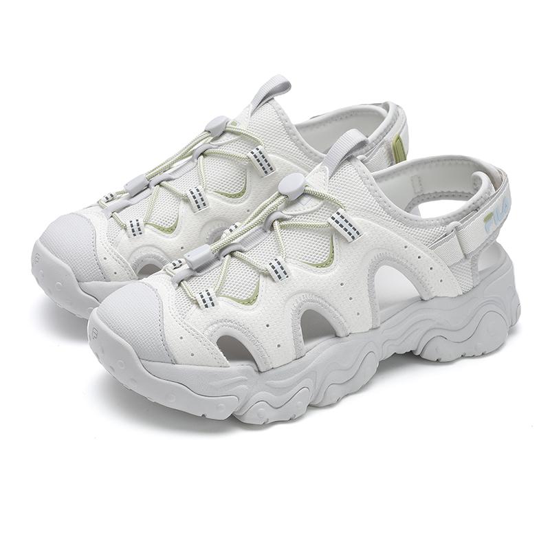 FILA Fluid 5 Sandal Cat Paw Creek Hiking Versatile Trendy Fashion Casual Retro Beach Sandals Women sandals White Gray F12W522401FSN