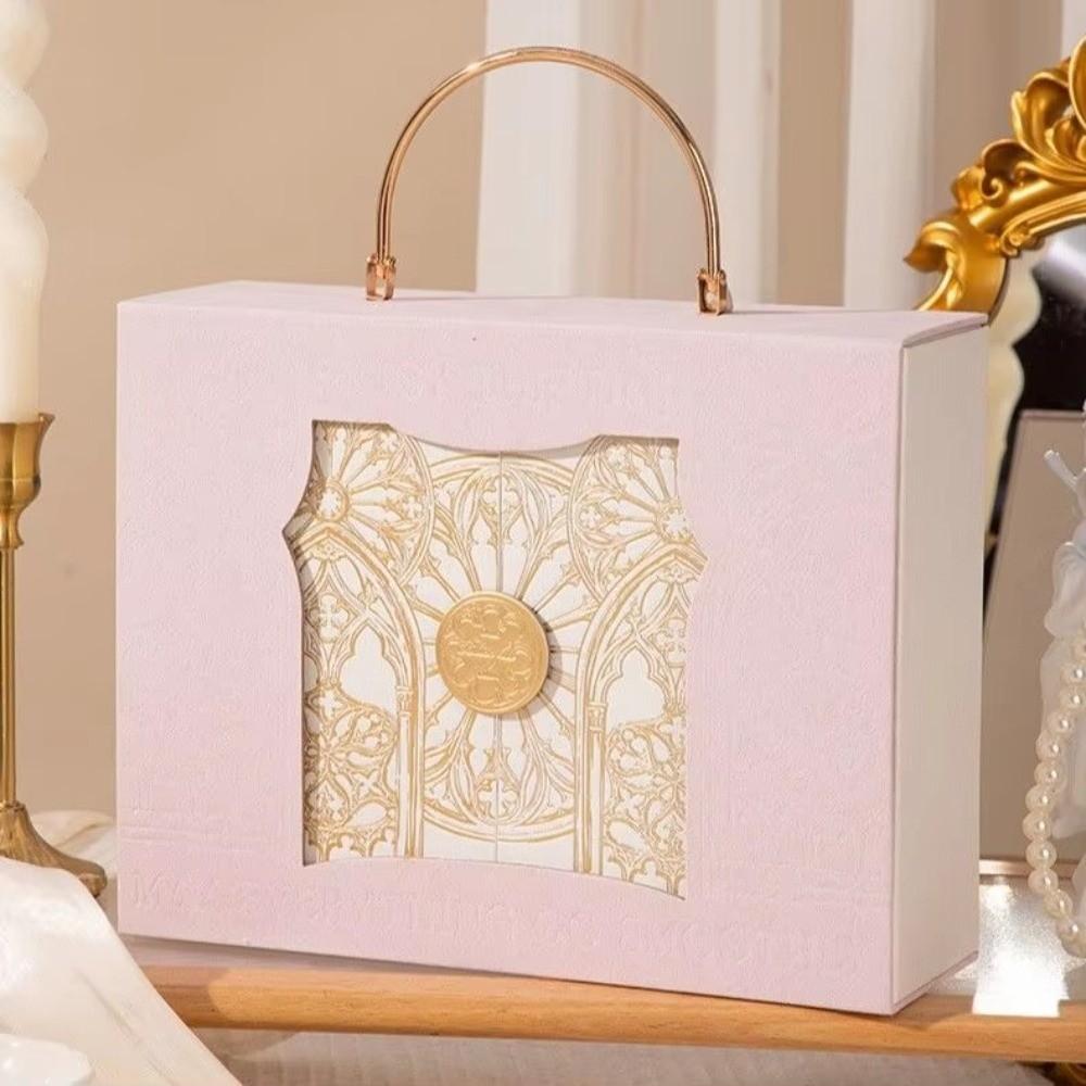 Flip Up Baroque Suede Gift Box Double Open Candy Boxes Wedding Valentine's Day Birthday