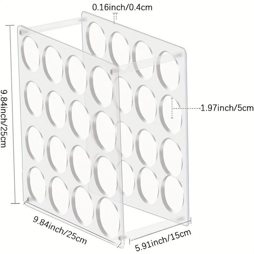 Craft Paper Roll Rack 2 Pieces Transparent Acrylic Stand 16-Hole Craft Paper Roll Holder For Organization Desktop Art Studio
