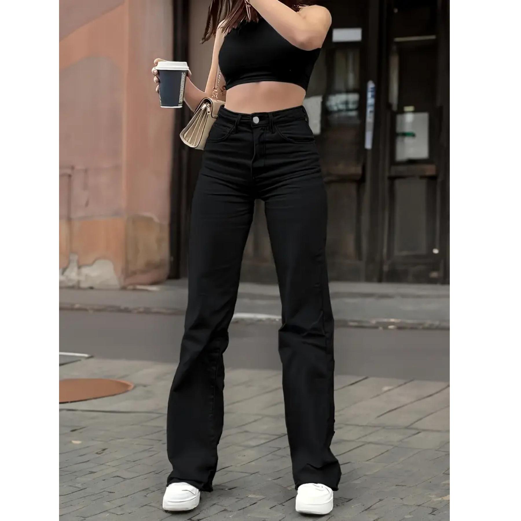 New Black Slim Fit Stretch Washed Denim Jeans XXXL чёрный