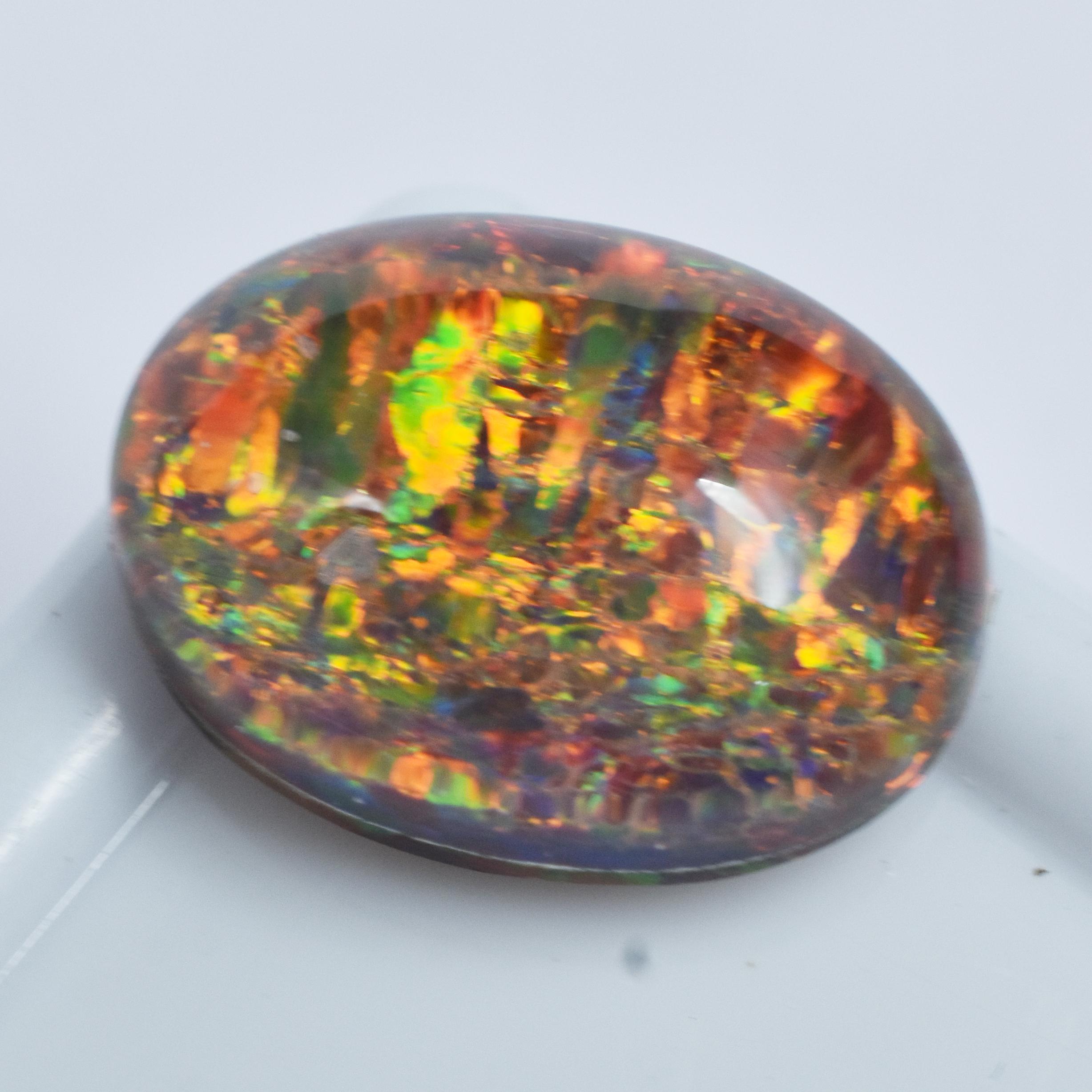 Lab-Created Opal Loose Gemstone Multi-Color 5