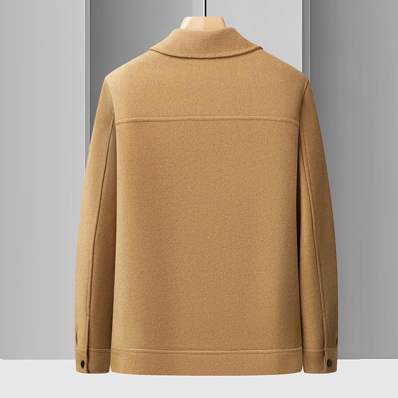 Men's Double-Sided Wool Twill Jacket - Casual Lapel Style for All Ages
