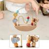 Portable Wooden Bead Maze Toy Wooden Circles Bead Wire Maze Abacus Puzzle Toys for Learning Counting with Wire Frame