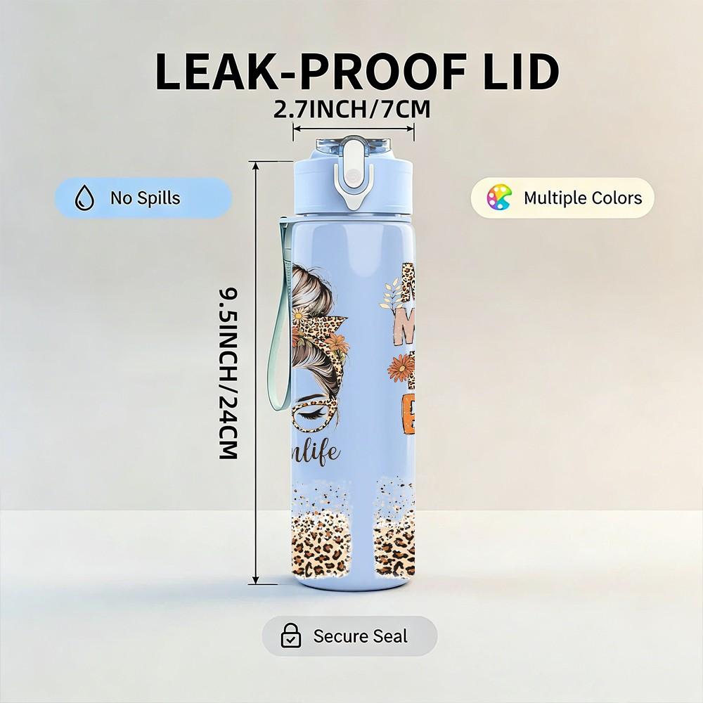 1PC Hair Stylist Girl Salon Quote Print 750ml Color Plastic Sports Water Bottle Leakproof Flip Straw Lid Suitable for Sports Office Home Use