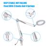 Magnifying Glass Magnifier with LEDs Clamp Clip Light 8X Magnification 10 Levels Adjustable Brightness Temperature Changing Lamp