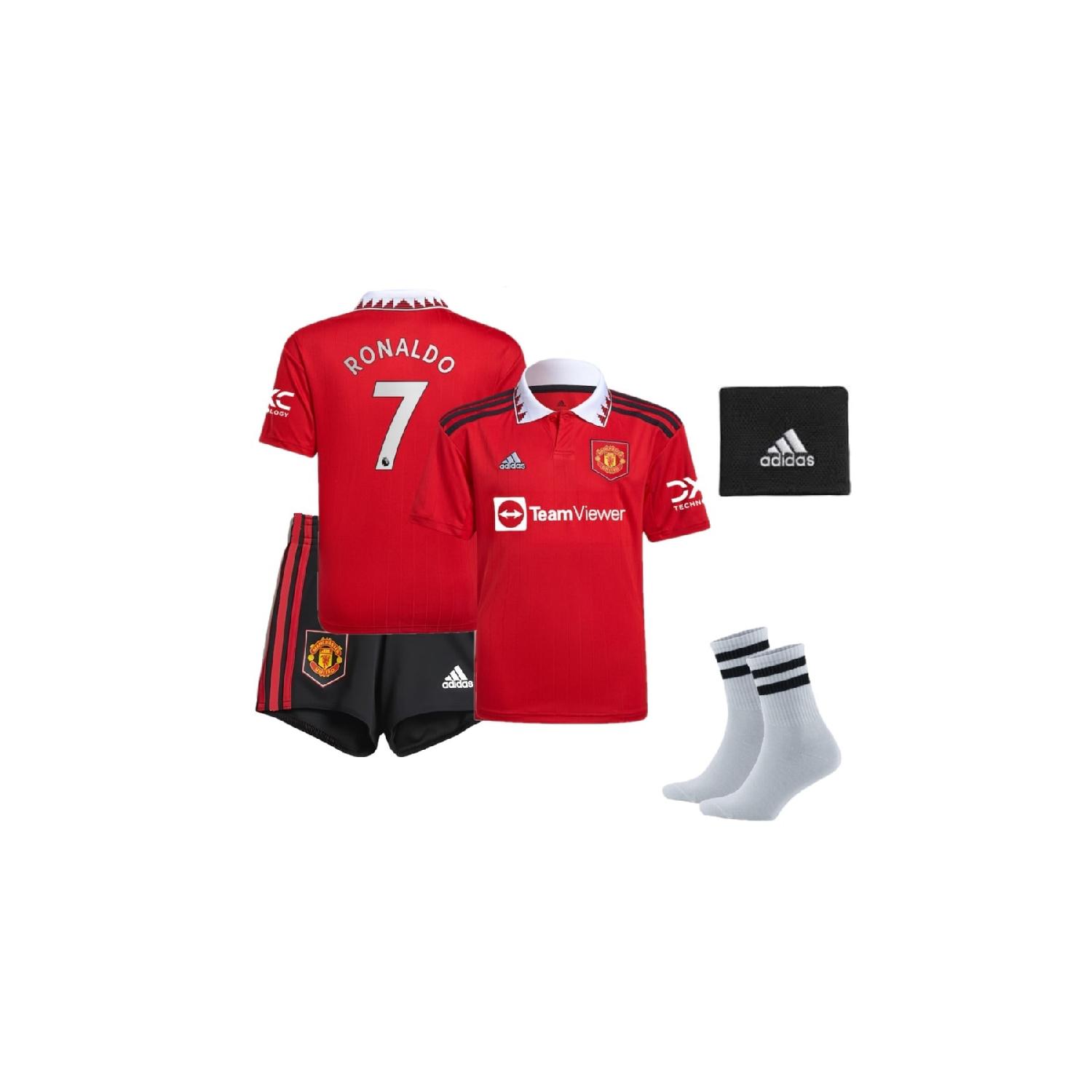 

Детский комплект из 4 футболок Manchester United Ronaldo, сезон 22/23