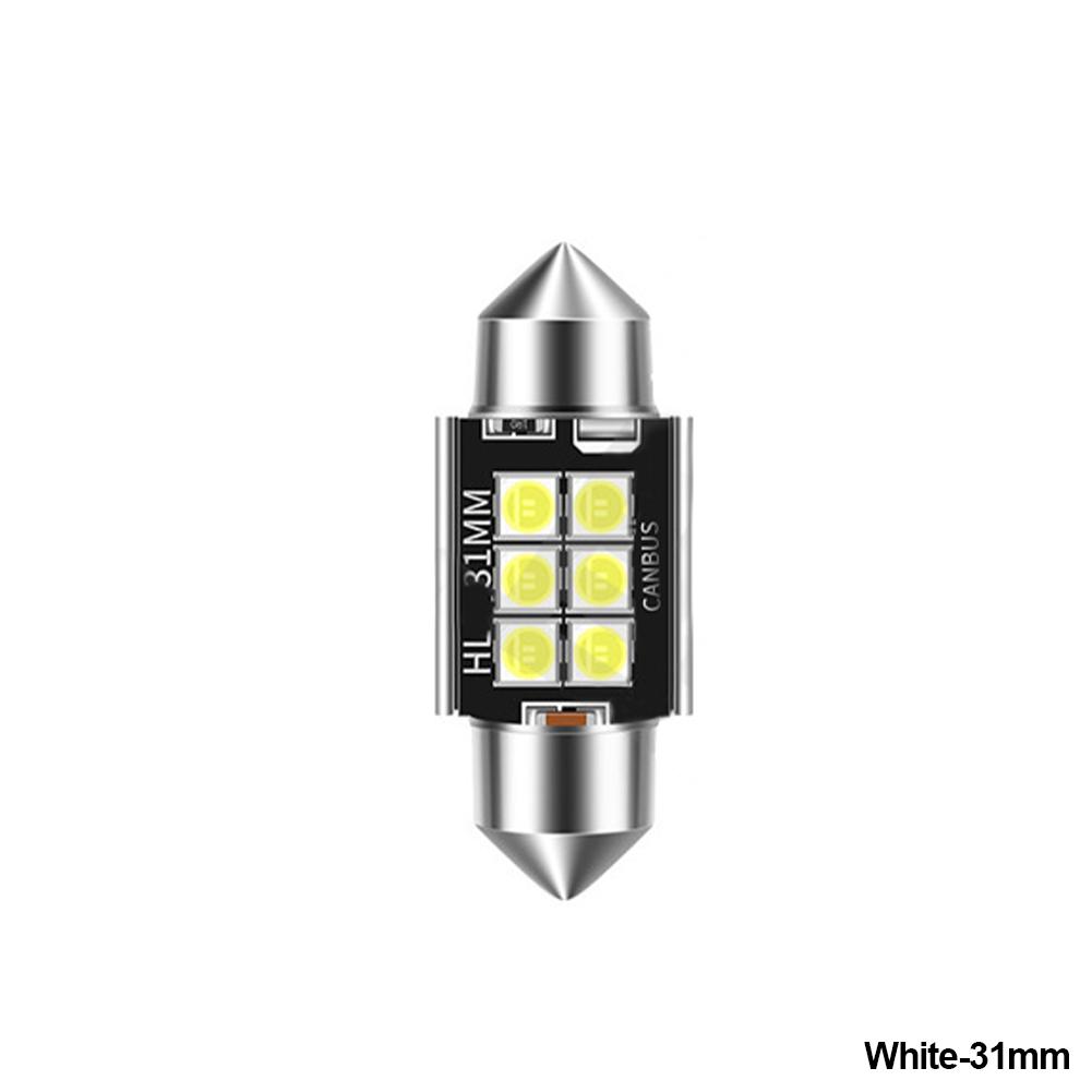1Pc 31MM 36MM 39MM 41MM 6LED 3W Bulbs Canbus Festoon C5W 3030 Chip Car Interior Dome Light Reading Light 12V/24V White Ice Blue Bulbs 7