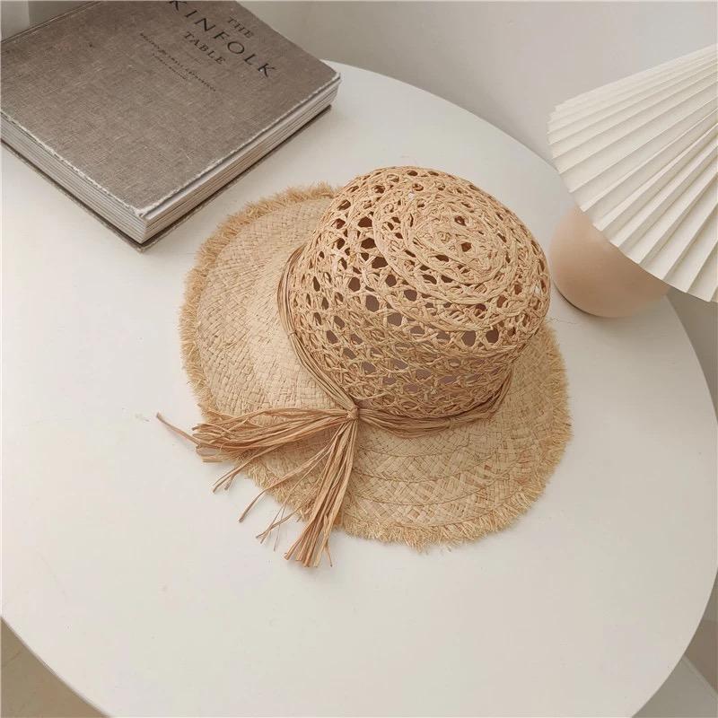

Fashion Women Summer Sun Hat Natural Raffia Hollow Out Style Lady Handmade Wide Brim Hat Beach Cap Straw Fedora Chapeu Feminino