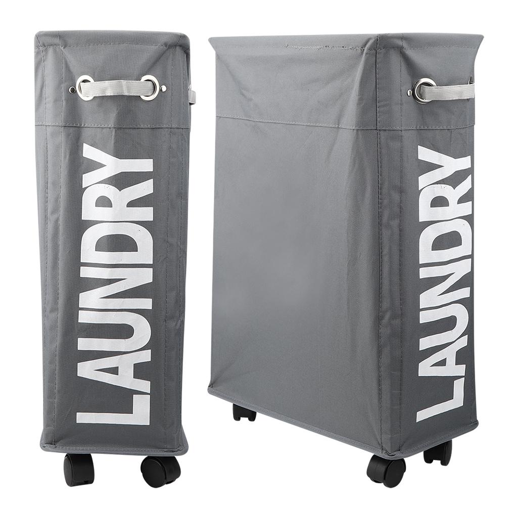 Foldable Laundry Basket Waterproof Dirty Clothes Organizer Storage Bag with Wheels