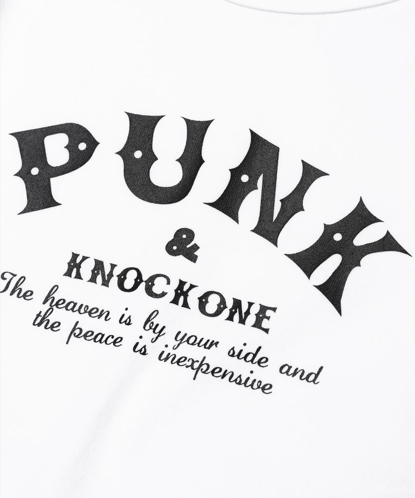 Nagwonpeongkeu Hemline Punk & Paradise Crop T-Shirt [White]